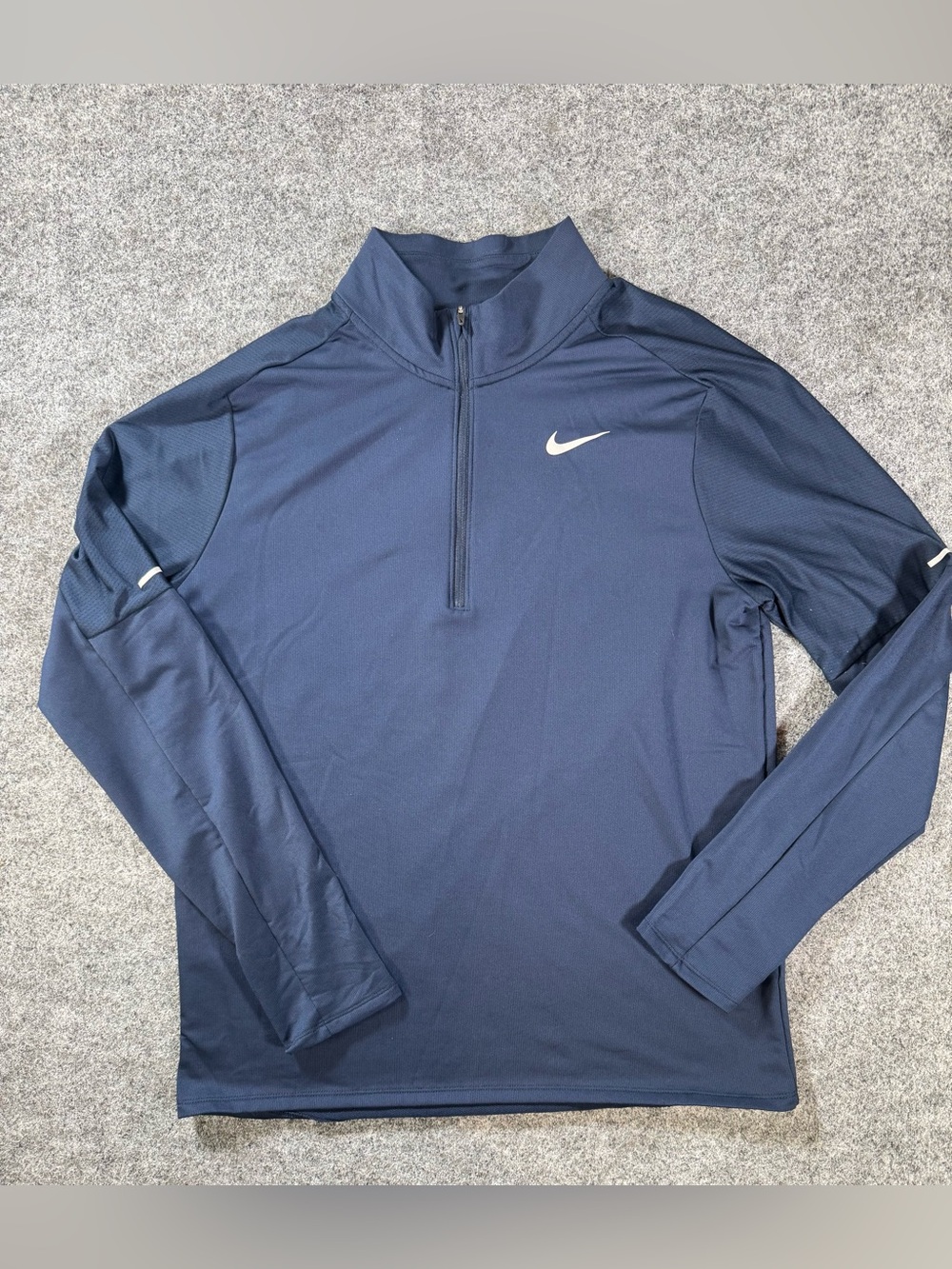 Nike Dri-FIT Men's Navy Blue Q-Zip Long Sleeve Running Top Large
